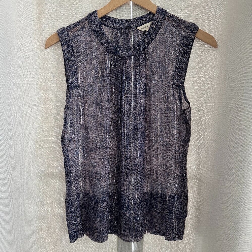 Rebecca Taylor Textured Silk Sleeveless Shell Top Size 2